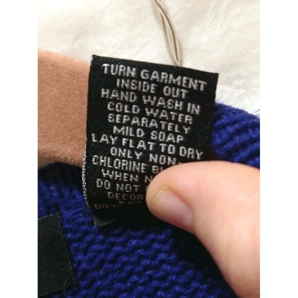 Crystal Kobe Womans Large Blue 3D Knit Sweater Cardigan Christmas Cactus Western - Picture 9 of 11